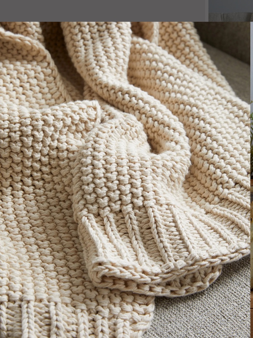 NWT Quince Cotton Fisherman Natural Knit Throw!